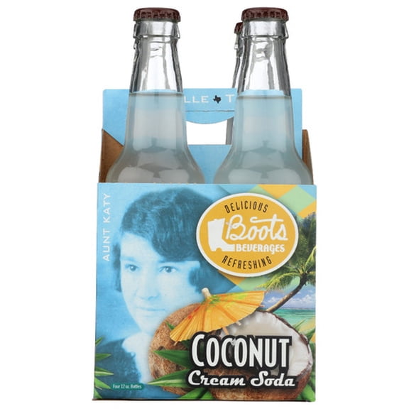 (Pack of 6) Boots Beverages Coconut Cream Soda 4 Pack 48 Fo