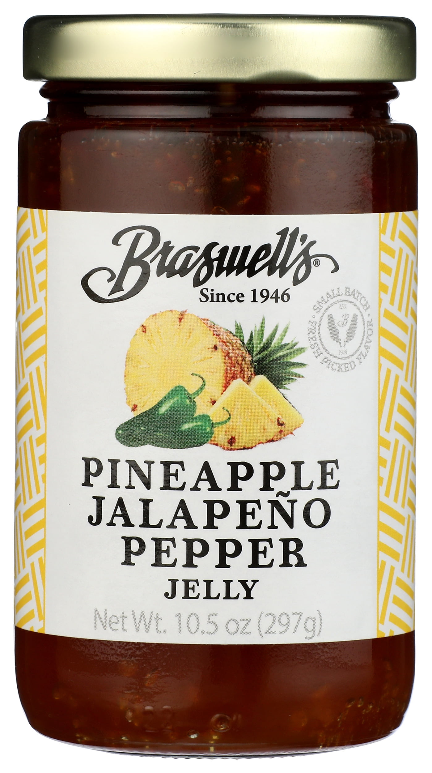 Pack of 6, Braswell Pineapple Jalapeno Pepper Jelly, 10.5 oz