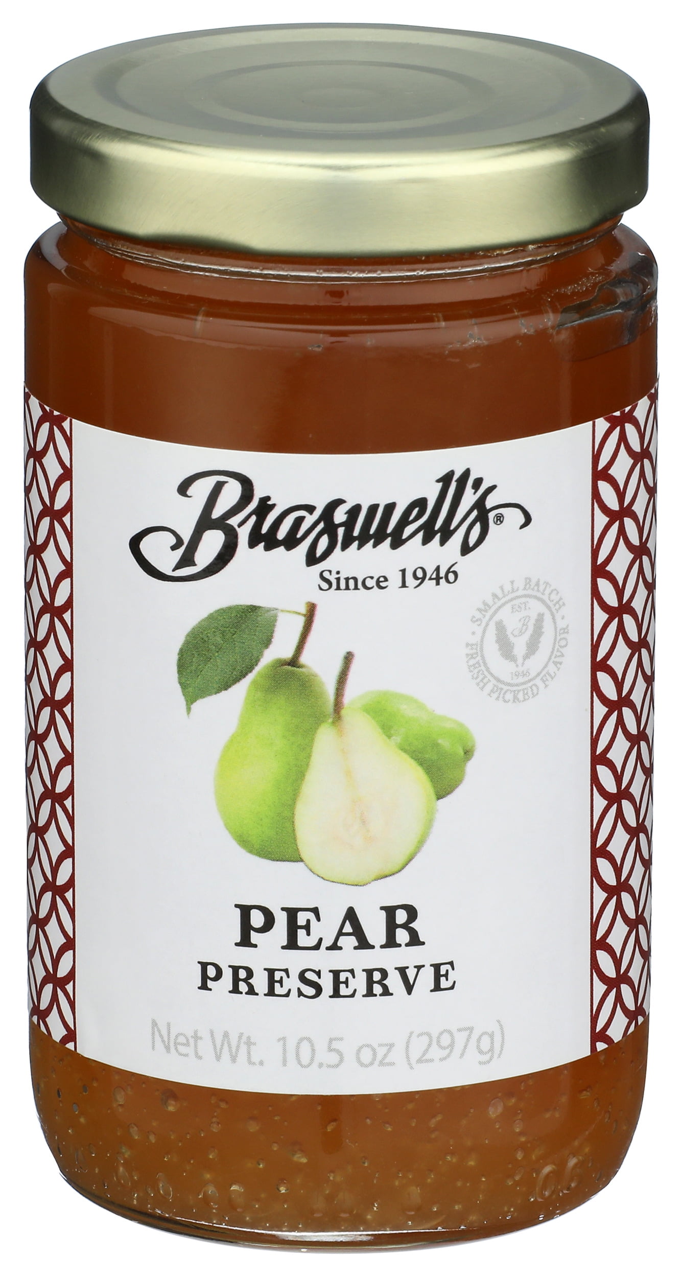 Pack of 6, Braswell's Pure Pear Preserves, 10.5 oz