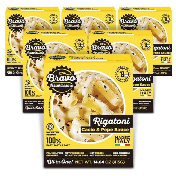Pack of 6 Bravo Pastiamoci Rigatoni Cacio e Pepe 14.64 oz