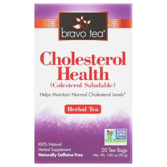 Pack of 6, Bravo Teas Cholesterol Health Herbal Tea, 20 bg
