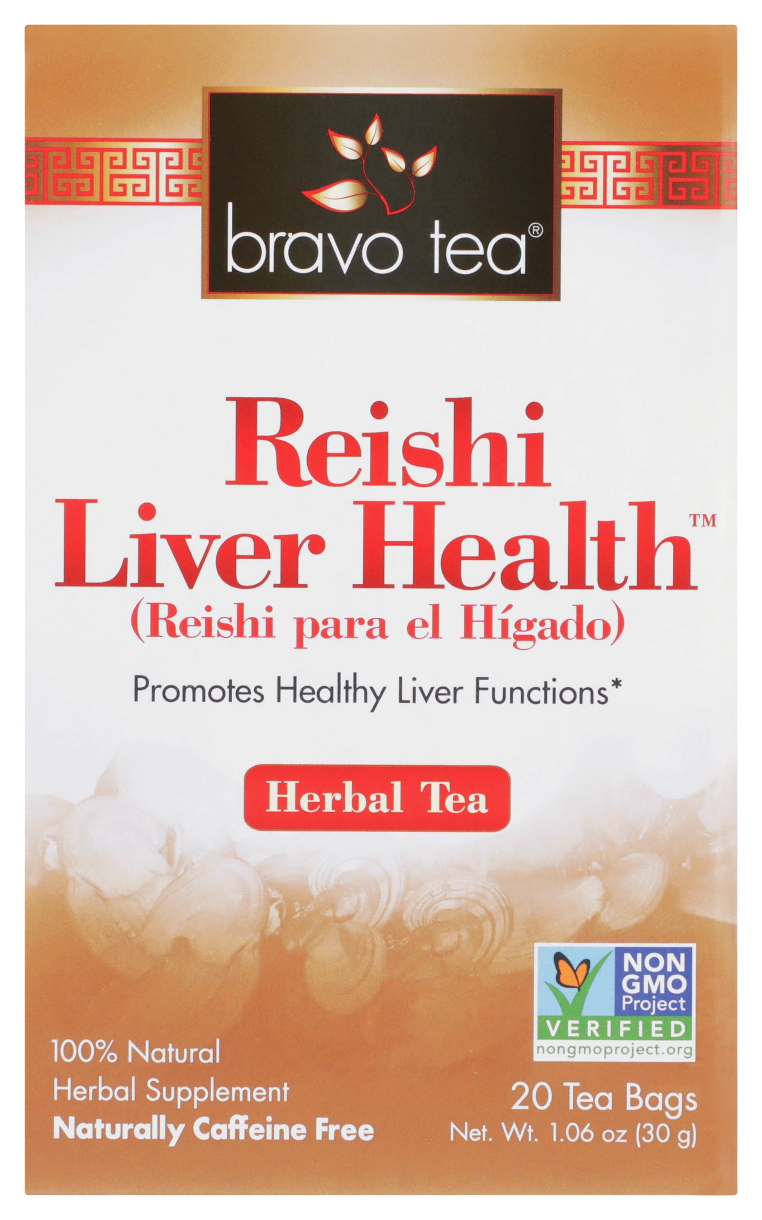 Bravo Rishi Tea Pack of 6, Bravo Teas Reishi Liver Health Herbal Tea, 20 bg - Walmart.com