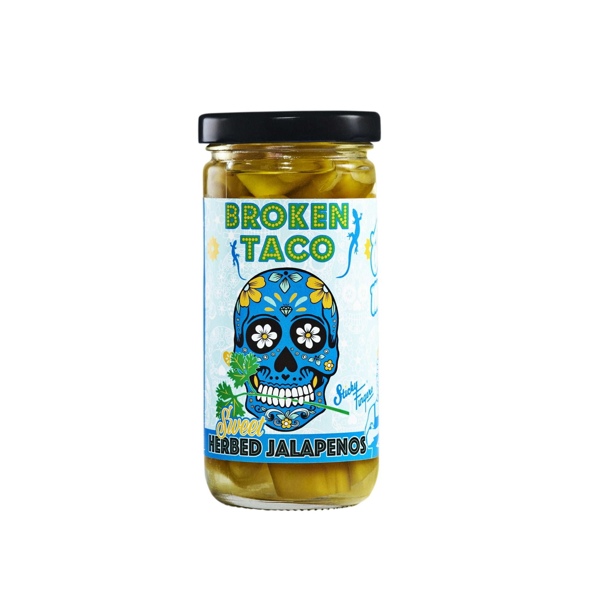 Pack of 6, Broken Taco Sweet Herbed Jalapeños, 8 oz