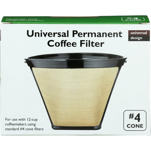 Pack of 6, Cafe Brew Universal Permanent Coffee Filter, 12 cu