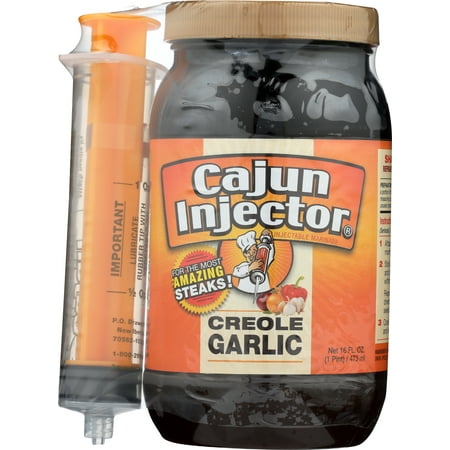 Pack of 6, Cajun Injector Creole Garlic Injectable Marinade, 16 oz