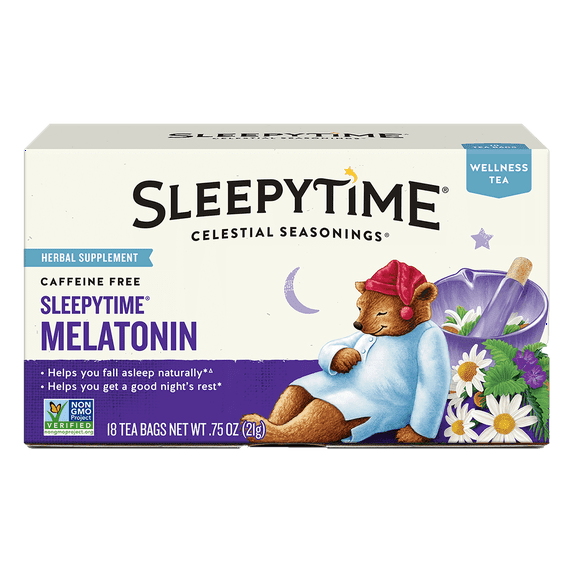 Pack of 6, Celestial Seasonings Sleepytime Melatonin Wellness Tea, 0.75 oz