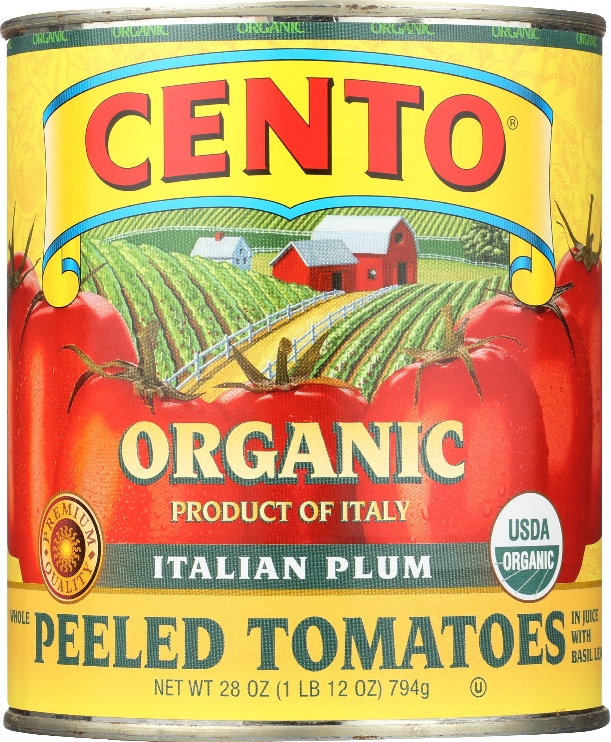 Pack of 6, Cento Organic Italian Whole Peeled Tomatoes, 28 oz