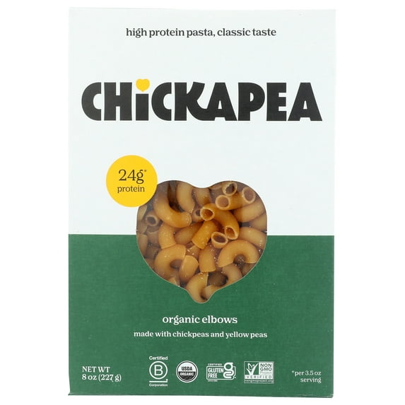 (Pack of 6) Chickapea Organic Elbows Pasta, 8 oz