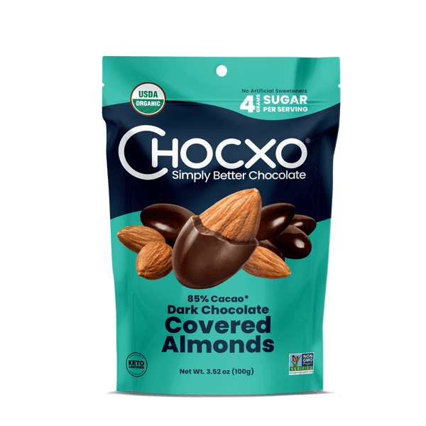 (Pack of 6), ChocXO Dark Chocolate-Covered Almonds, 3.52 oz