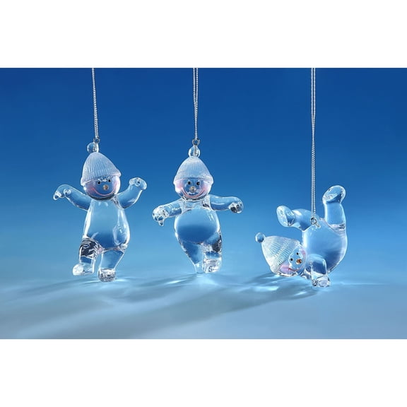 Pack of 6 Clear Knit Cap Snowmen Decorative Christmas Hanging Ornament 6.5"