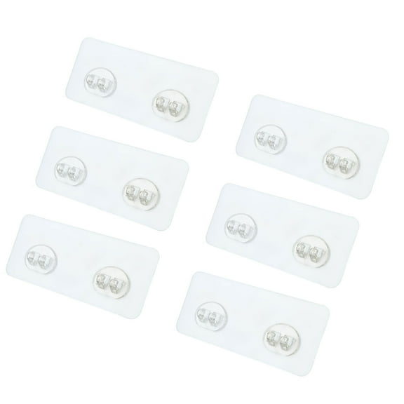 Pack of 6 Clear Shower Holder Adhesive Hook Wall Mount No Drill Needed