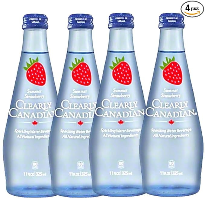 (Pack of 6), Clearly Canadian Summer Strawberry Sparkling Spring Water, 4 pcs - 44 fl oz
