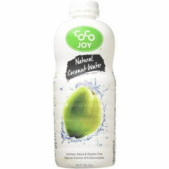 Pack of 6, Coco Joy Natural Coconut Water, 34 fl oz