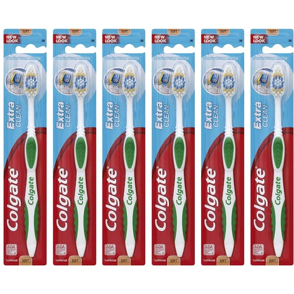 Pack of (6) Colgate Extra Clean Circular Power Bristles Toothbrush Soft Colour May Vary