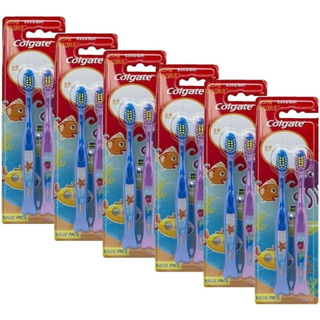 Pack of (6) Colgate Ocean Explorer Extra Soft Kids Toothbrush, 2 Count