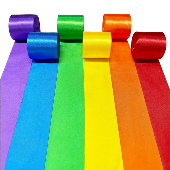 Pack of 6 Colors Satin Ribbon, Craft Fabric Ribbon for Gift Wrapping Crafts DIY