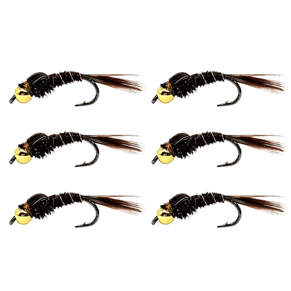 Pack of 6 Copper Head Fly For Fishing With Improved Sinking Speed And Hook Efficiency Fly Fishing Baits