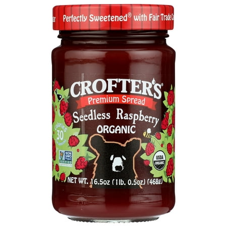 Pack of 6, Crofters Organic Seedless Raspberry Spread, 16.5 oz