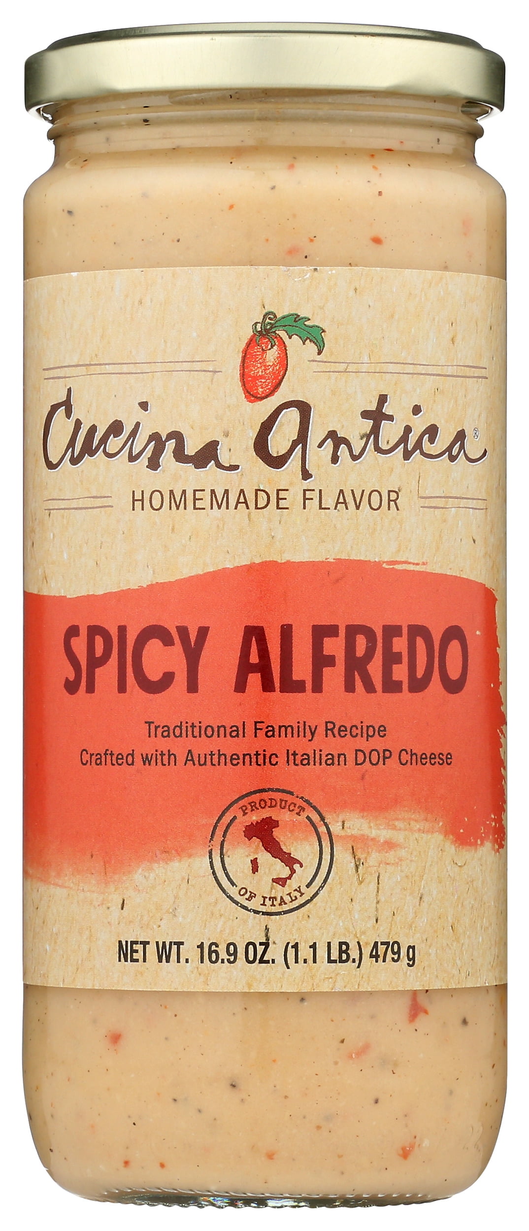 (Pack of 6), Cucina Antica Spicy Alfredo Sauce, 16.9 oz