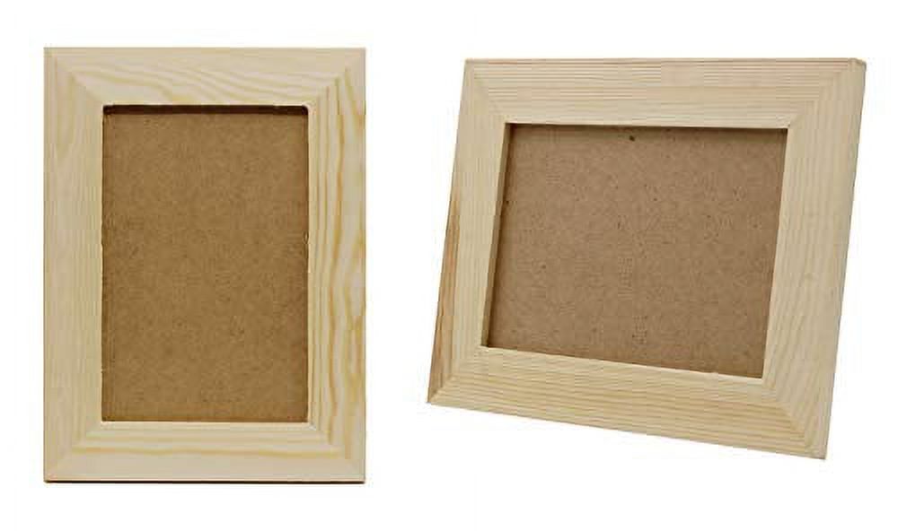 Pack of 6 DIY Unfinished Wooden Picture Photo Frames Stand or Hang