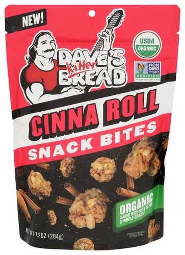 (Pack of 6) Dave's Killer Bread Bites Gran Cinnamon Roll Organic 7.2 oz