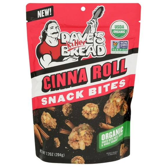 (Pack of 6) Dave's Killer Bread Bites Gran Cinnamon Roll Organic 7.2 oz