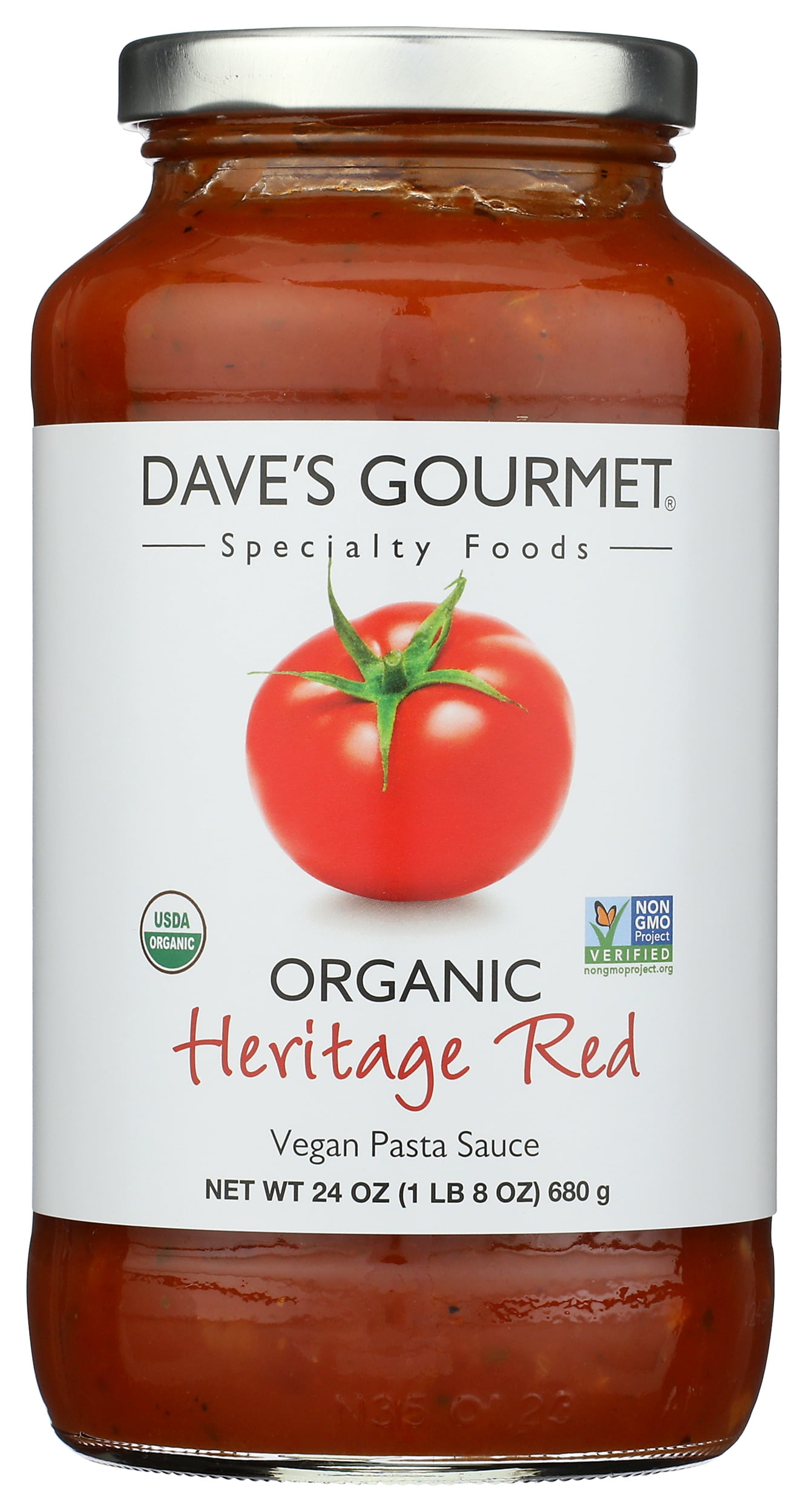 Pack of 6, Daves Gourmet Organic Heritage Red Pasta Sauce, 25.5 oz