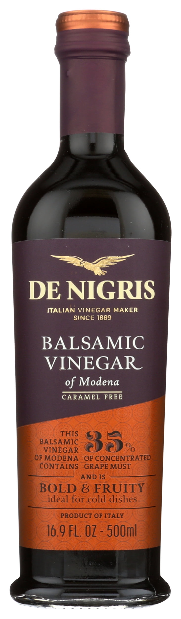 Pack of 6, De Nigris Balsamic Vinegar of Modena Bold & Fruity, 16.9 fl oz