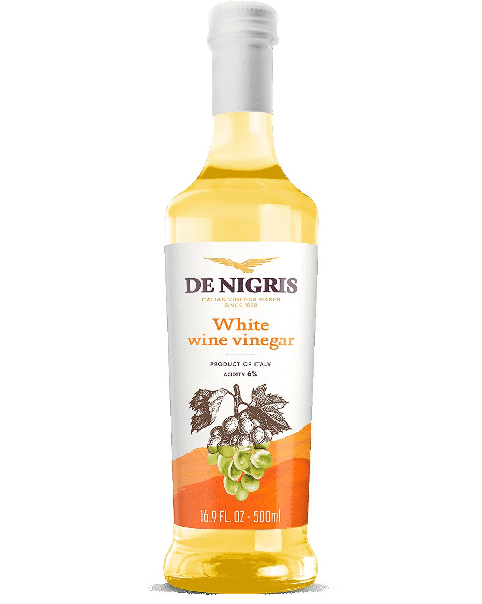 Pack of 6, De Nigris White Wine Vinegar, 16.9 fl oz