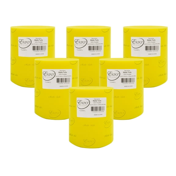 Pack of 6 Decorative Matte Tulle Spool of 6 Inch X 200 yards