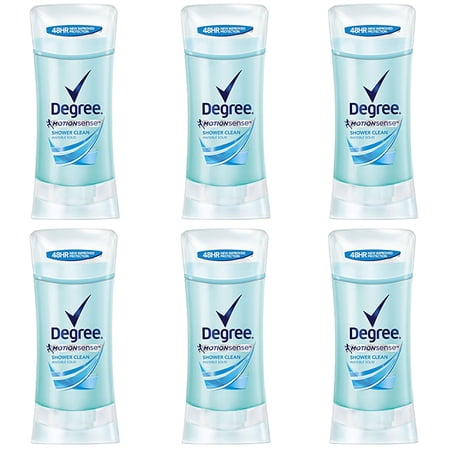 Pack of (6) Degree for Women Invisible Solid Anti-Perspirant Deodorant MotionSense, Active Clean 2.6 oz