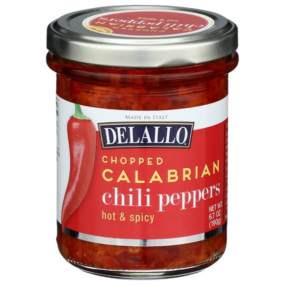 (Pack of 6) Delallo Peppers Calabrian Chili Chopped 6.7 Oz