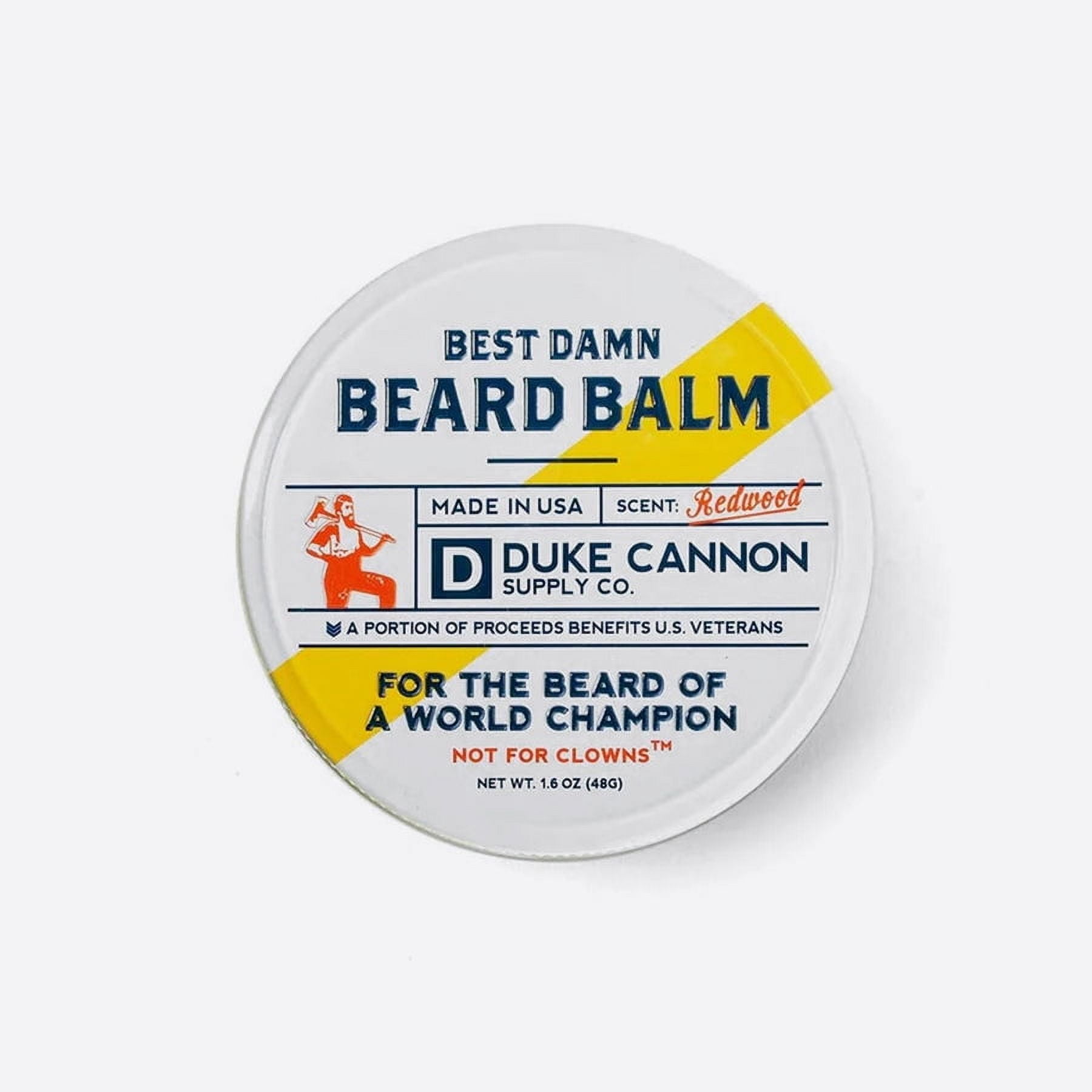 Pack of 6, Duke Cannon Best Damn Beard Balm, Redwood Scent, 1.6 oz