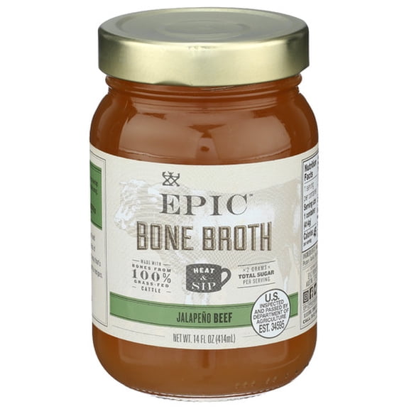 (Pack of 6) EPIC Broth Beef Jalapeno Sea Salt 14 oz