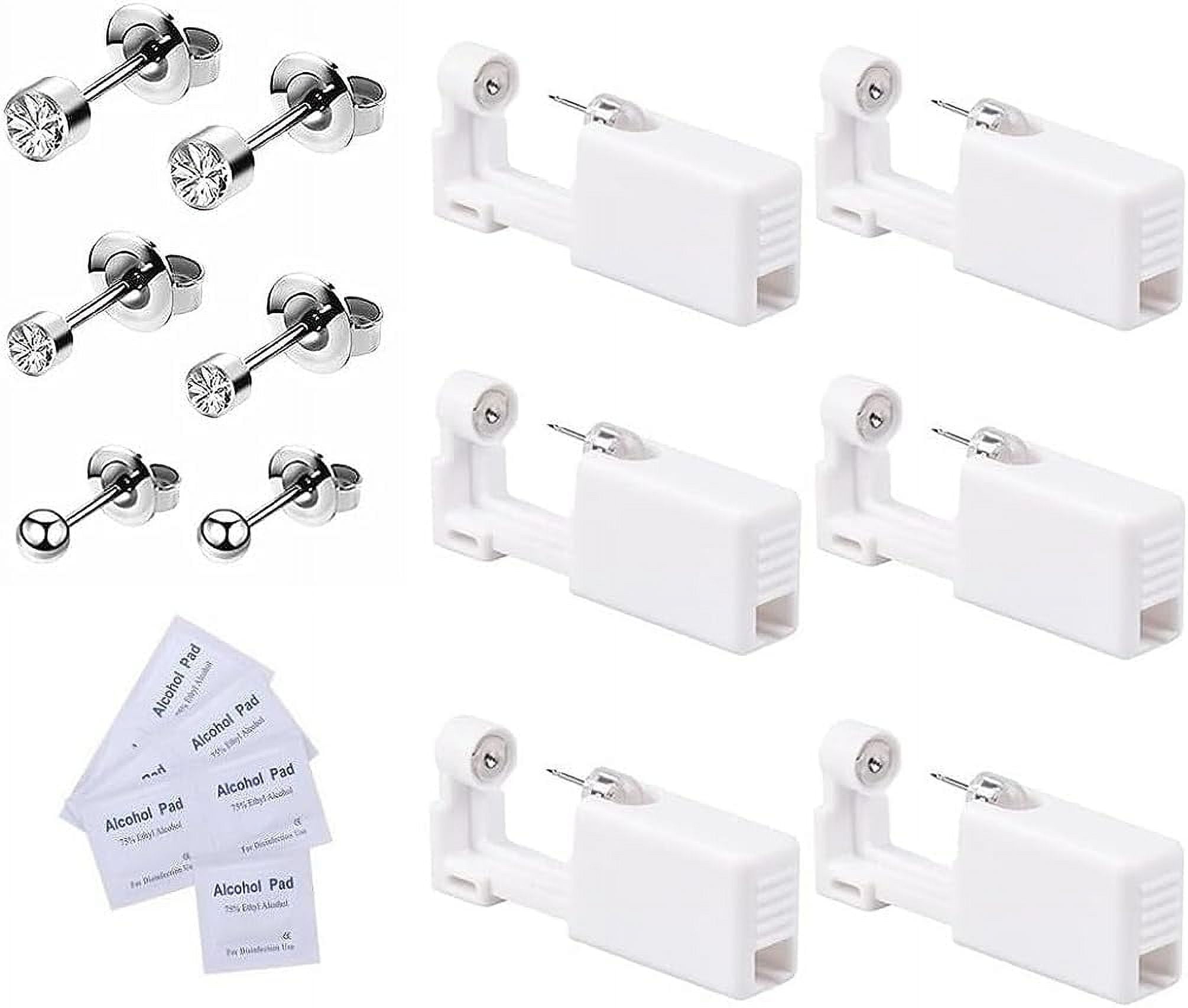 Pack of 6 Ear Piercing Guns, Disposable Sterile Safety Ear Nose Piercing Gun Kit, Painless Self