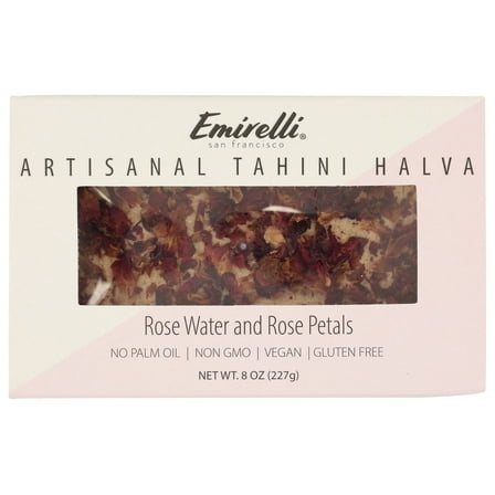 (Pack of 6) Emirelli Halva Tahini Rose Water Pistachio 8 Oz