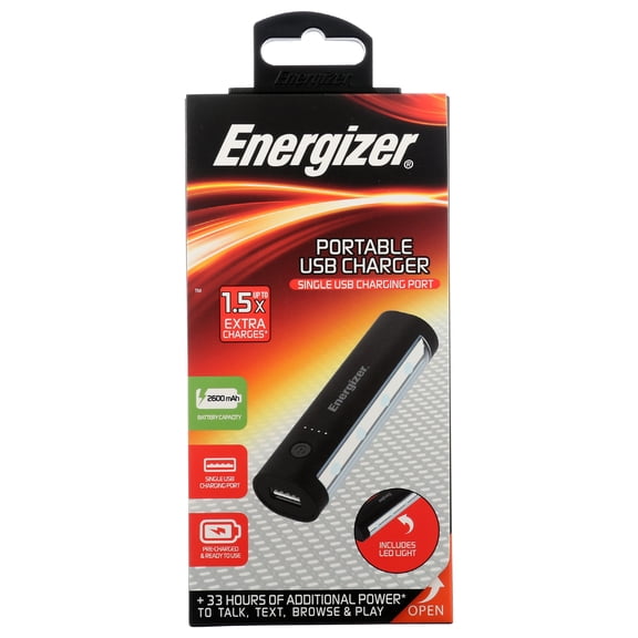Pack of 6, Energizer Portable Charger 2600mAh with LED Light, 1 Each
