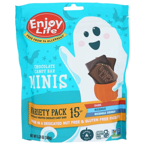 (Pack of 6), Enjoy Life Halloween Variety Pack - Mini Chocolate Bars, 5.25 oz