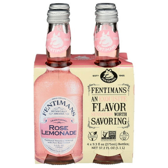 (Pack of 6) Fentimans Beverage 4-Pack Rose Lemonade 37.2 Fo