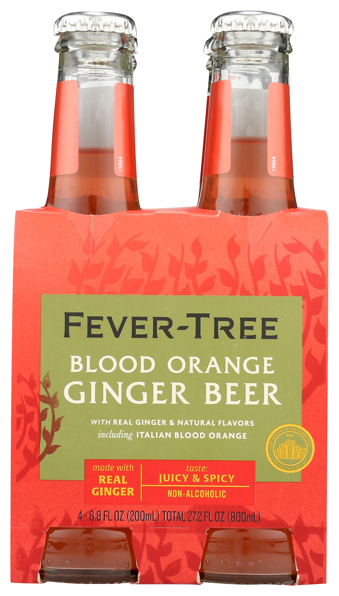Pack of 6, Fever Tree Blood Orange Ginger Beer, 4 bottles - 27.2 fl oz