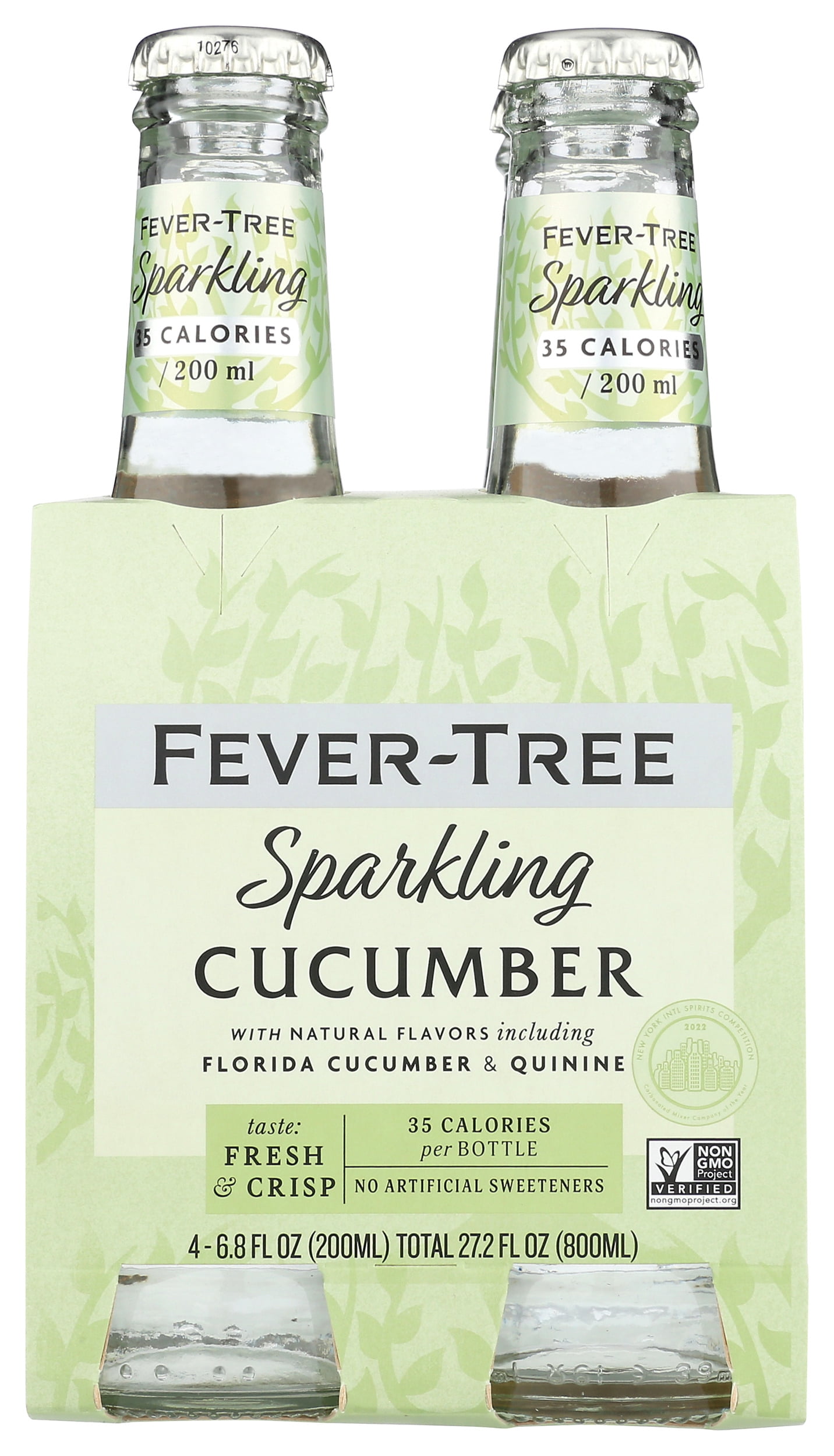 Pack of 6, Fever Tree Sparkling Cucumber Tonic Water, 4 bottles - 27.2 fl oz
