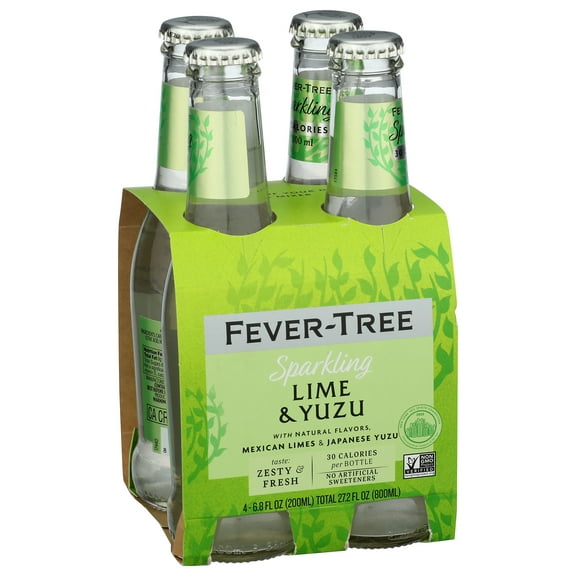 Pack of 6, Fever Tree Sparkling Lime & Yuzu Beverage, 27.2 fl oz