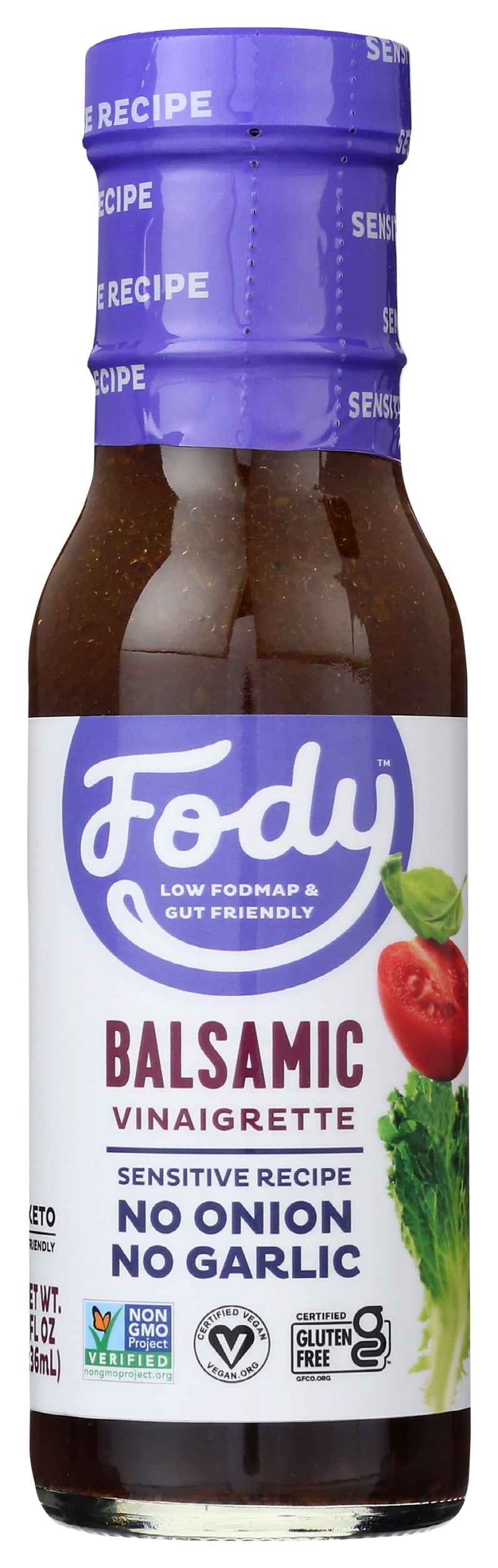 (Pack of 6), Fody Food Co Balsamic Vinaigrette Salad Dressing, 8 fl oz