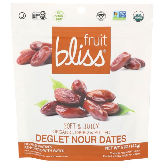(Pack of 6) Fruit Bliss Organic Deglet Nour Dates 5 Oz