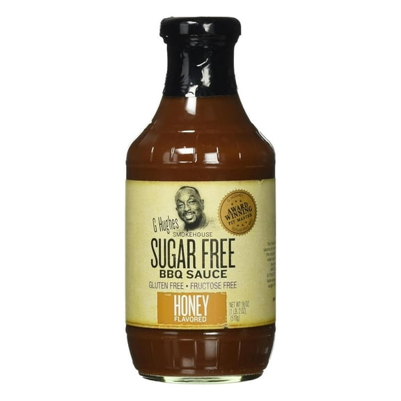 Pack of 6, G Hughes Sugar Free Honey BBQ Sauce, 18 oz