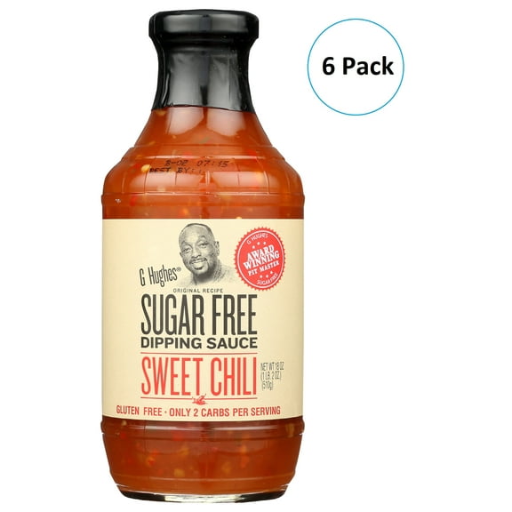 (Pack of 6) G Hughes Sugar Free Sweet Chili Dipping Sauce, 18 oz