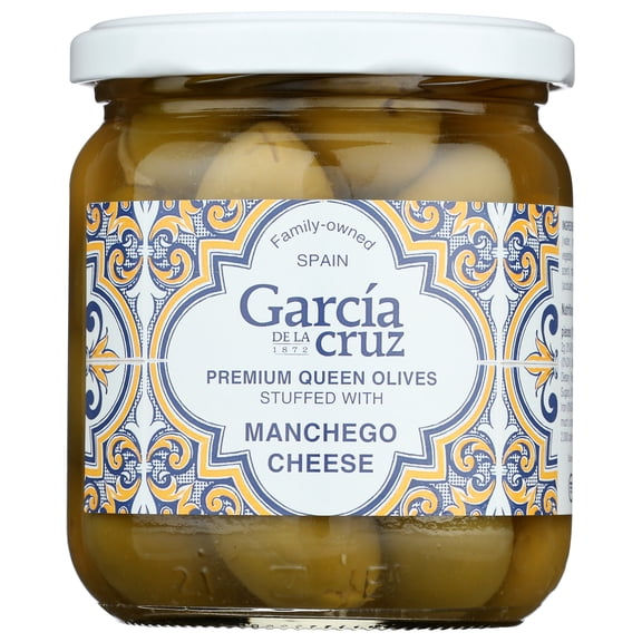 Pack of 6, Garcia De La Cruz Manchego Cheese Stuffed Queen Olives, 14 oz