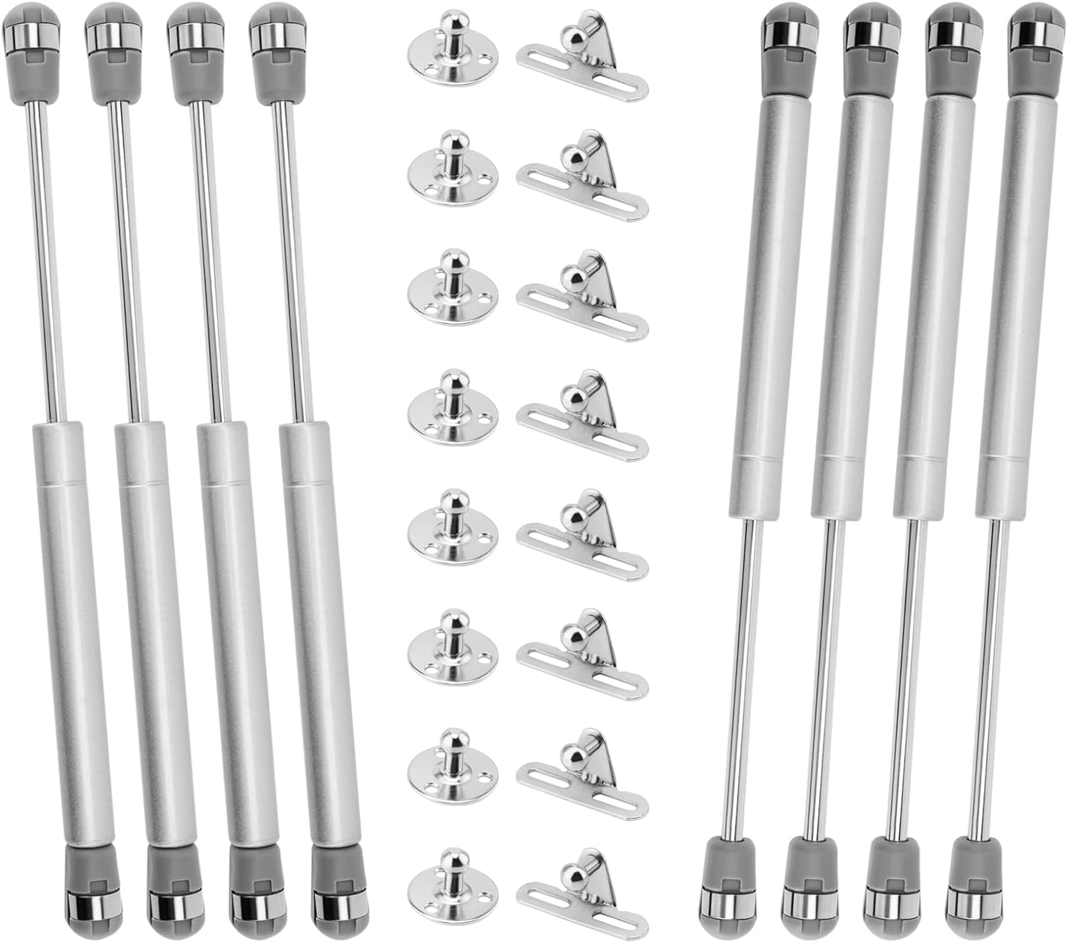 Pack of 6 Gas Pressure Dampers, Hydraulic Gas Lift 200N, Silver Smooth ...