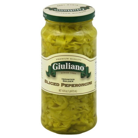 (Pack of 6) Giuliano Peperoncini Greek Golden Sliced 16 Oz