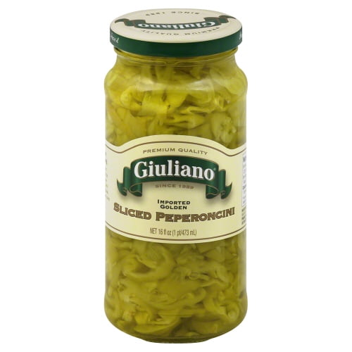 (Pack of 6) Giuliano Peperoncini Greek Golden Sliced 16 Oz